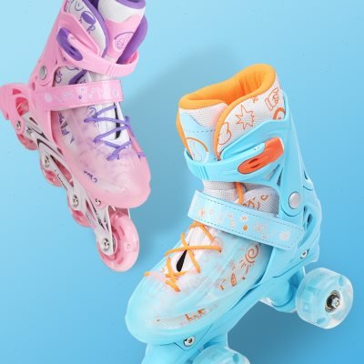 Four-wheel double-twirl skating, two-wheel skating, two-way skating, two-way skating of 2-5-8-10-year-olds
