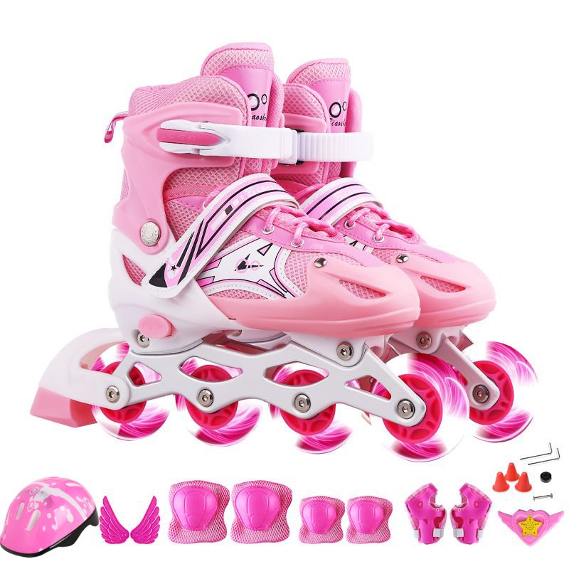 Decannon's official flagship skating children with dry ice and straight skis for girls and boys aged 8-10
