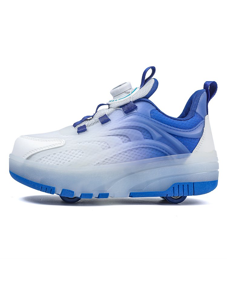 Four-wheeled invisible skates for boys with shoes taken by children