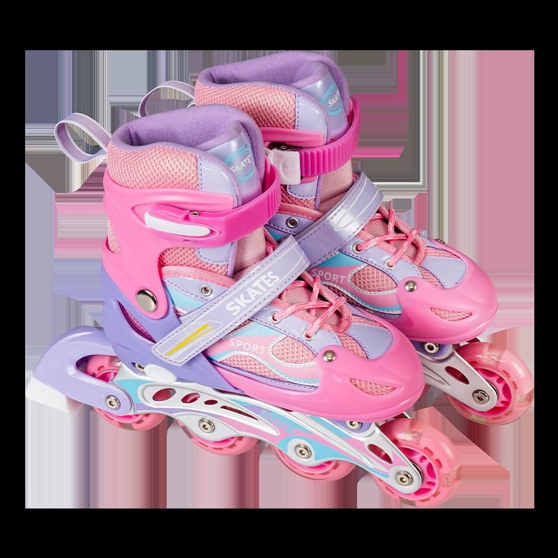 Next like a skate girl's roller skate boy, a skating straight-line boy's beginner