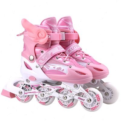 High-end real-school skating boy and girl