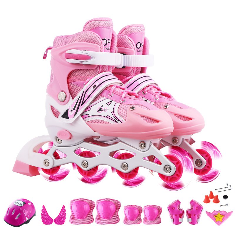 Dicanon skates children with a roller-and-roller of dry ice for boys and girls aged 3-5-6-8-10 years
