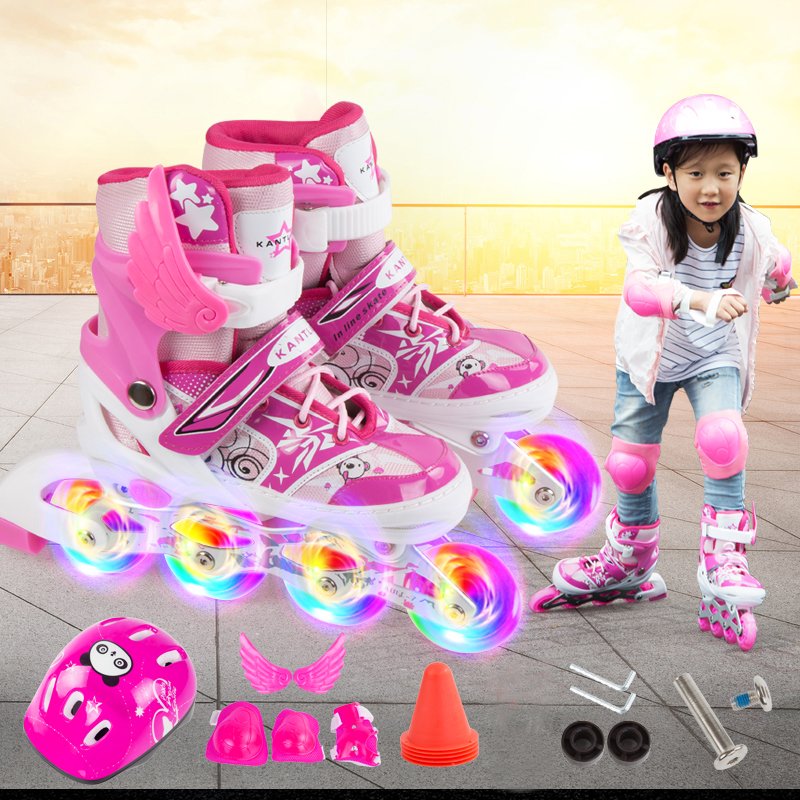Officially 2024 new skating shoes for boys and girls in a full set of skating shoes 3-