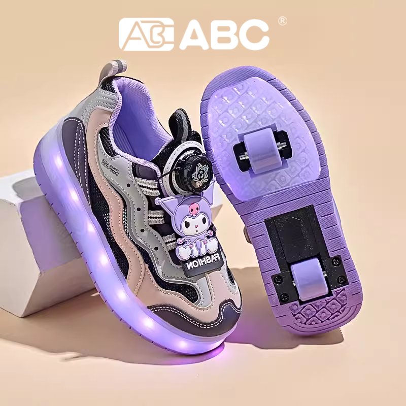 ABC CHILDREN ' S CUROMY SHOES, BOYS AND GIRLS, TWO ROUNDS OF SKATES FOR LITTLE CHILDREN IN SUMMER EMPTIED NET SNEAKERS