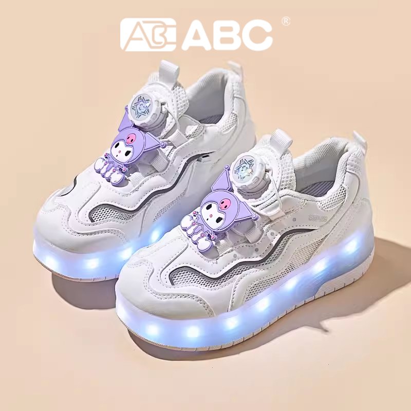 ABC CHILDREN ' S CUROMY SHOES, BOYS AND GIRLS, TWO ROUNDS OF SKATES FOR LITTLE CHILDREN IN SUMMER EMPTIED NET SNEAKERS