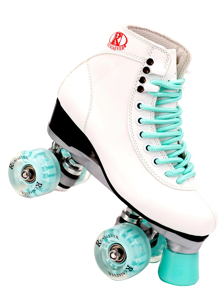 Two roller skates with a skating light, four-wheeled, colored-lighted, mail-packed