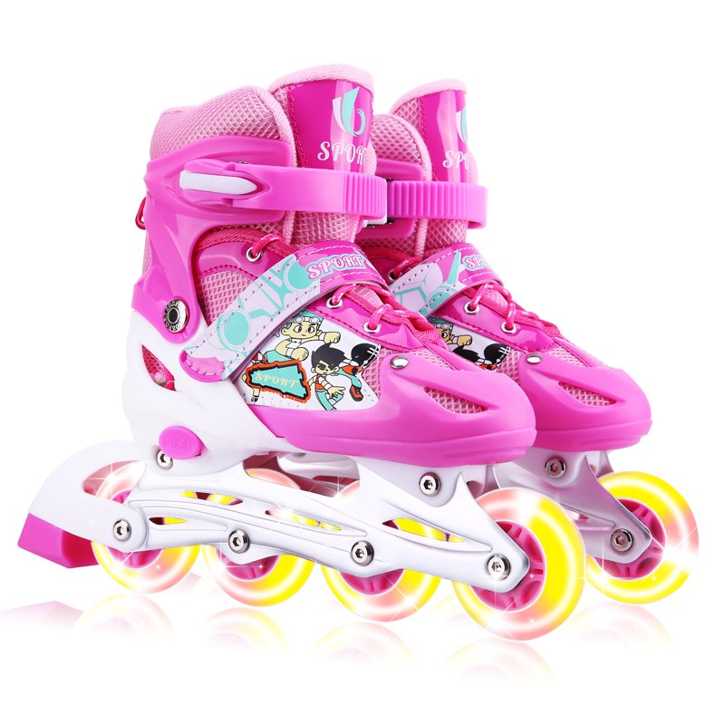 Decannon skater children aged 3-5-6-8-12 years, beginners of roller skates with men and women in direct rollers