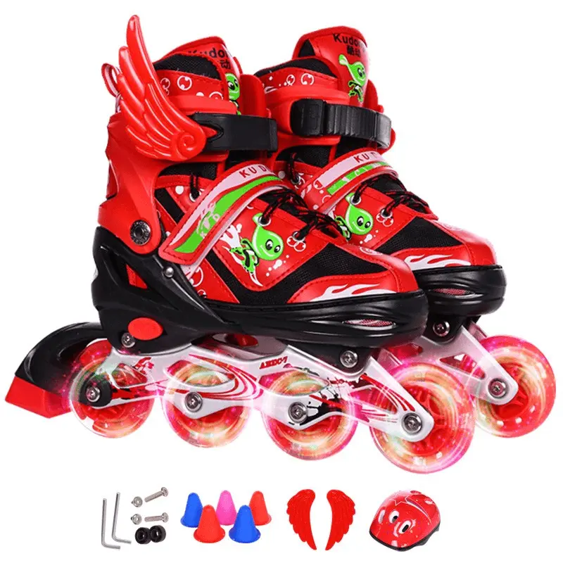 Skating skates for children, full-blue pairs of skating shoes for boys and girls of all sizes