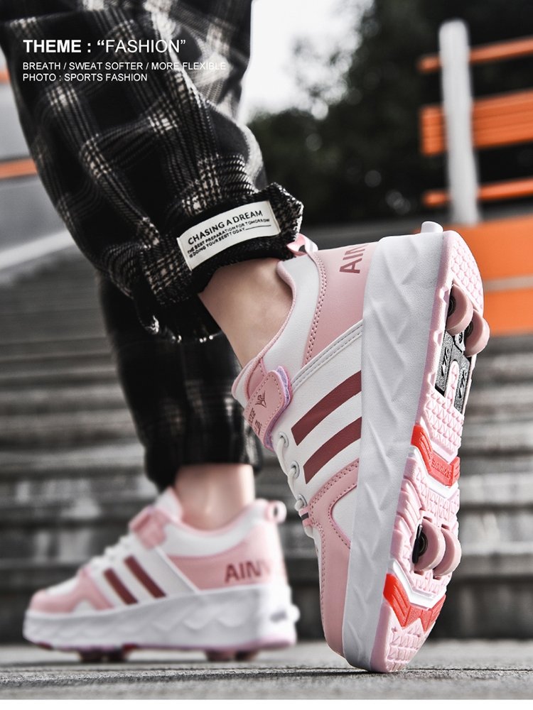 A new 2024 in-shoes for girls in the summer invisible four-wheel shrunk skating skates for boys