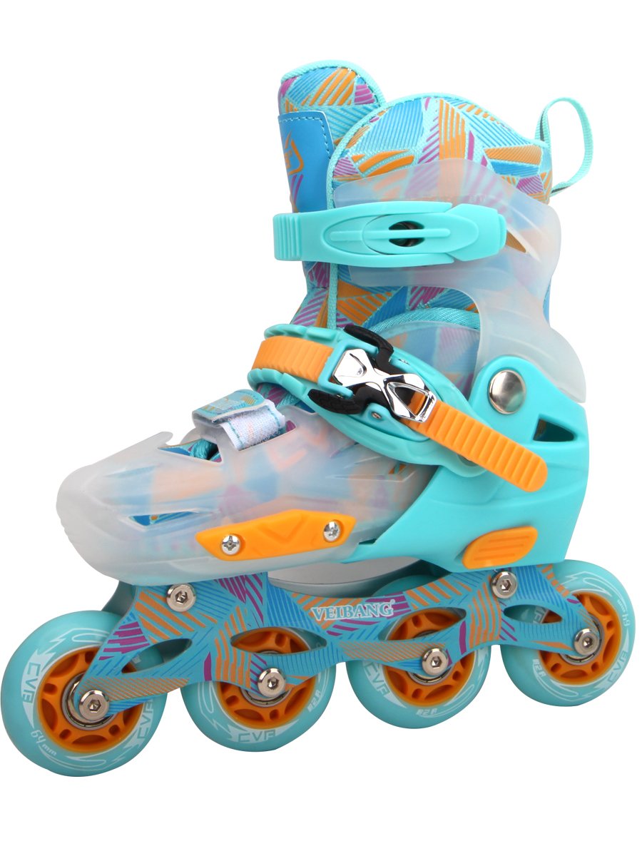Wei Bong children's roller skates, boys and girls, straight-on roller skates, dry-shoe starters, radiant wheels