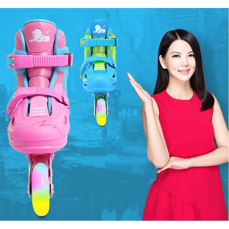 Puma skate skates and skates, boys and girls, with eight rounds of roller skates with their children