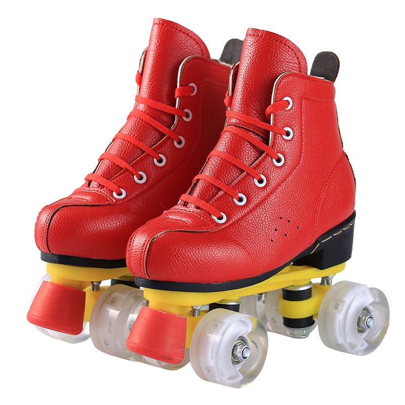Two roller skates and four-wheeler skating skates for men and women