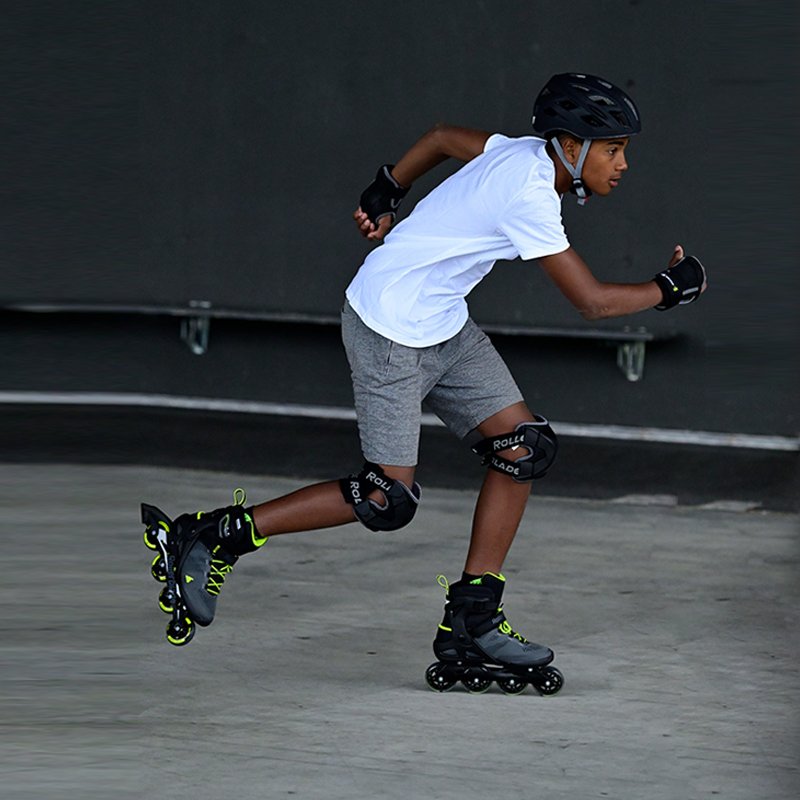 Rollerblade, adult skater, college student, roller skater, straight-line roller skater