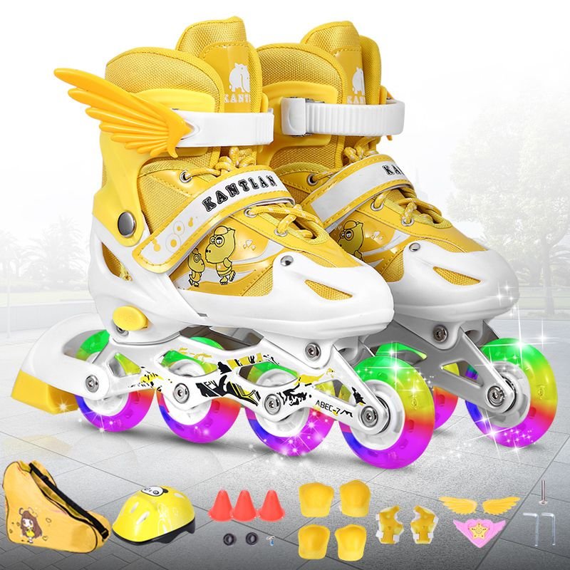 Skating slippers for children with straight-line rows, rollers, rollers, rollers for boys and girls