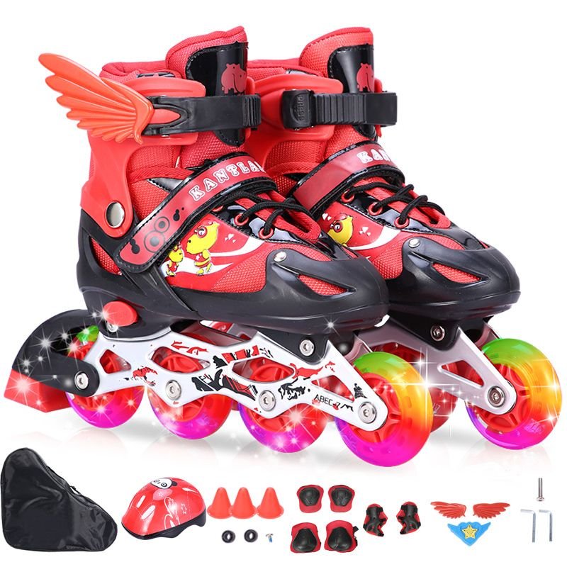 Skating slippers for children with straight-line rows, rollers, rollers, rollers for boys and girls