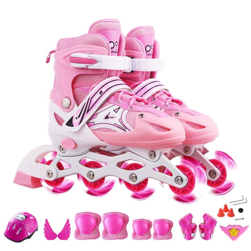 Dicanon skates children with a roller-and-roller of dry ice for boys and girls aged 3-5-6-8-10 years