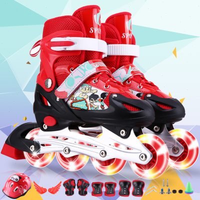 First-class skating shoes for children with a full set of men and women
