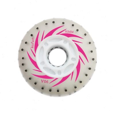 High-quality slide wheel flashing luminous pyrotechnic brakes swirling on the street and squirting flats and ice skates