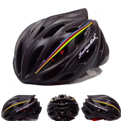 A new child ski helmet, a professional roller-college safety helmet, and a young child roller-on helmet
