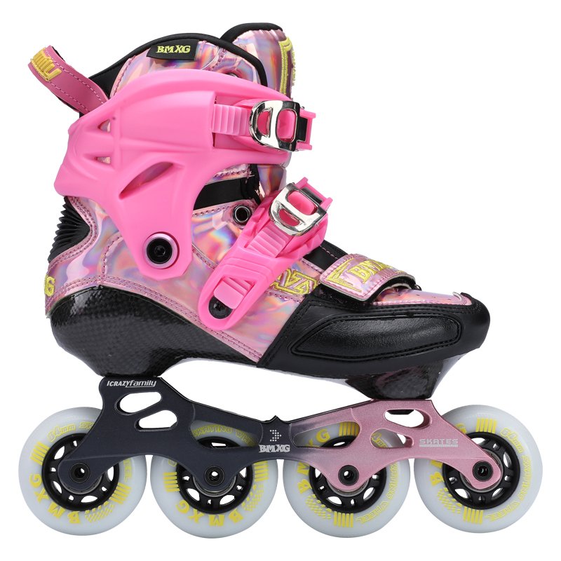 BMXG CHILD CARBON FIBRE ROLLER SHOES, BOYS AND GIRLS FLAT SHOES SKATING SKATING SHOES FULL OF PROFESSIONAL FAMOUS RACE SHOES