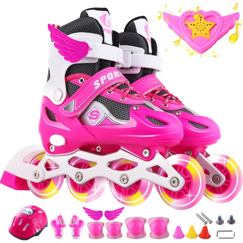 Decanon skater children with adult roller shoes aged 3-5-6-8-10 years