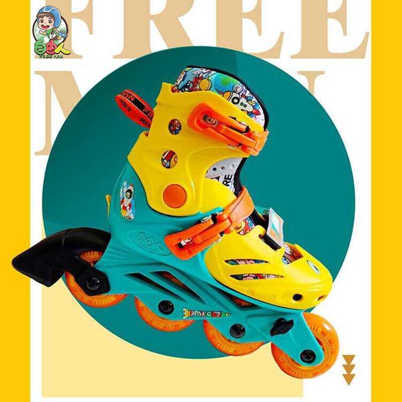 Freeman skates, male and female beginners' kindergarten patent children's full roller skates can make dry ice