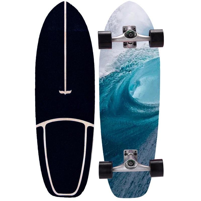 Land surfboard skating professionals, men and women, produce four rounds of children's beginners on the street, spring-free