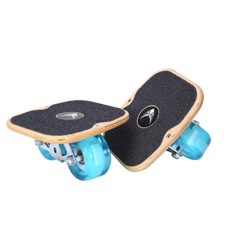 A four-wheeled skating board, a pro on the street