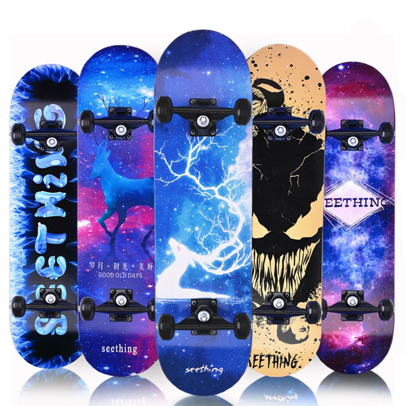 Specialized four-wheel skater beginner, double-kicked mackerel girl, adult-child skater