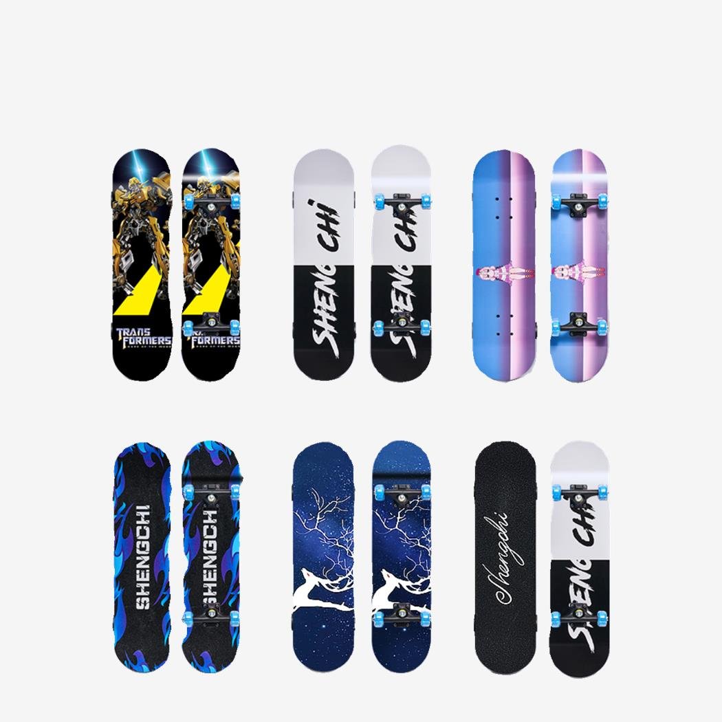 Skiker beginners show off a six-one gift for a 12-year-old adult, electric snake skateboard