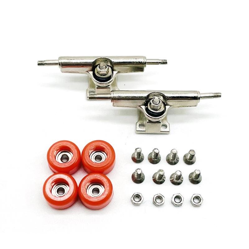 A silver-coloured nickel-plating stub fitting for the finger skater bridge, multi-colored bearing wheel-pumping nut part of the wheel hand