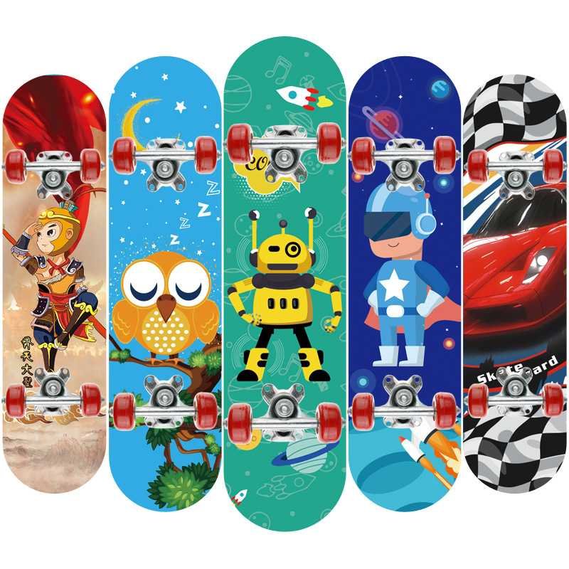 cool skateboard beginners, 60ccm, boys and girls, two-wheeled, professional skateboarder on the 4-wheel road