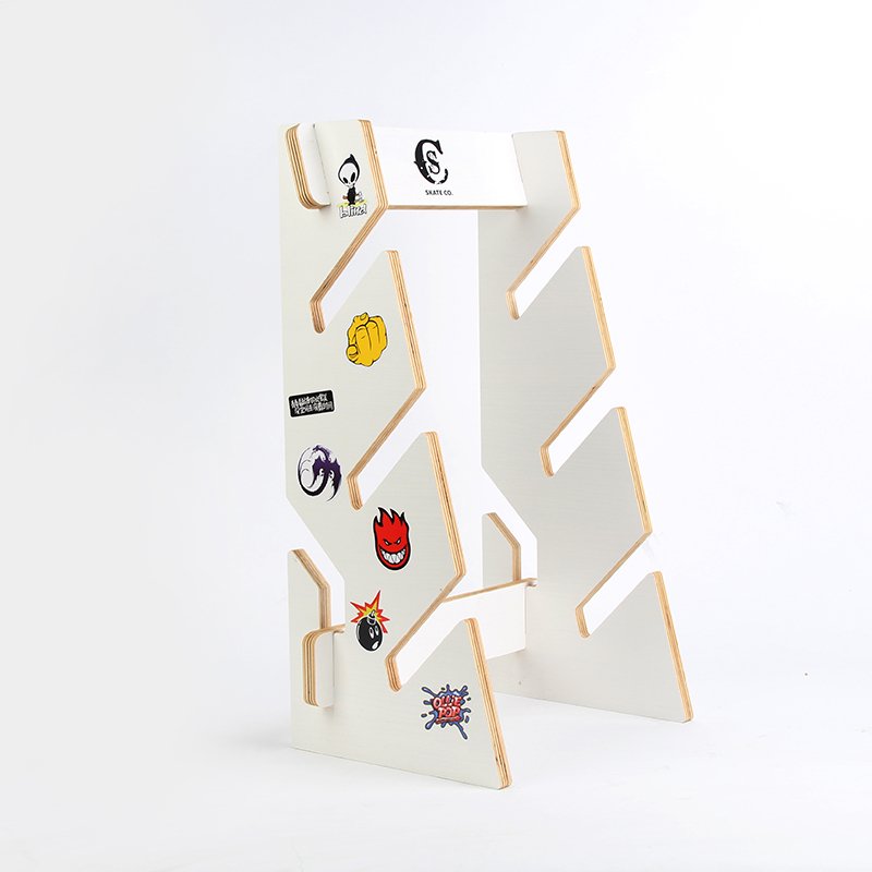 two-barrel skateboarded long-board electric skater board re-mounted multi-layered wood engraved wall hanger tied