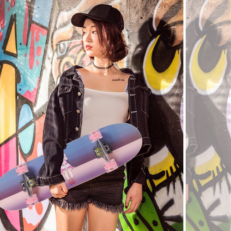 decannon's 80-cm specialty double-barrel road brushes a street skater for adult kids