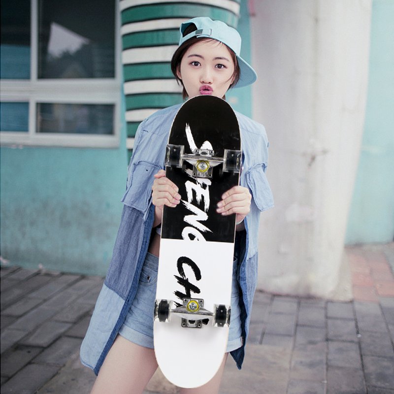 decannon's 80-cm specialty double-barrel road brushes a street skater for adult kids