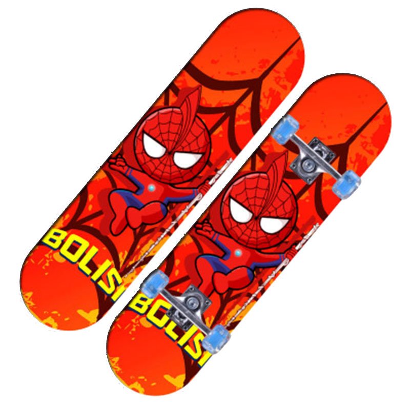 Children's cartoon four-wheeler skateboards for boys and girls aged 3-6 years, beginners for double-barrel road skaters