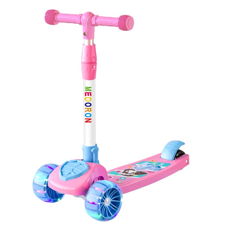 Scooter children aged 1-3-6-8-12, baby boys and girls folding pedals, one-legged rollers