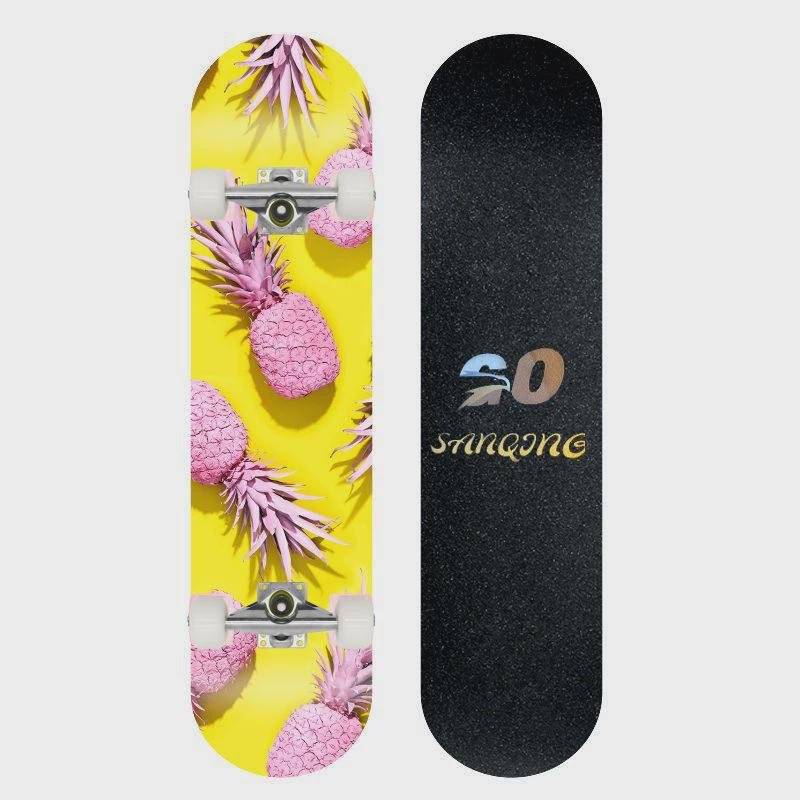 Thirty-one inches of professional mammoth skateboard adult beginner four-wheel double-barrel PU white wheel 80cm skateboard