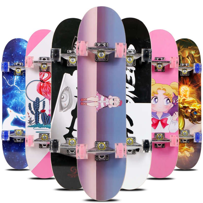 Scratch-skinner, adult girls and boys, four-wheeled street scooter