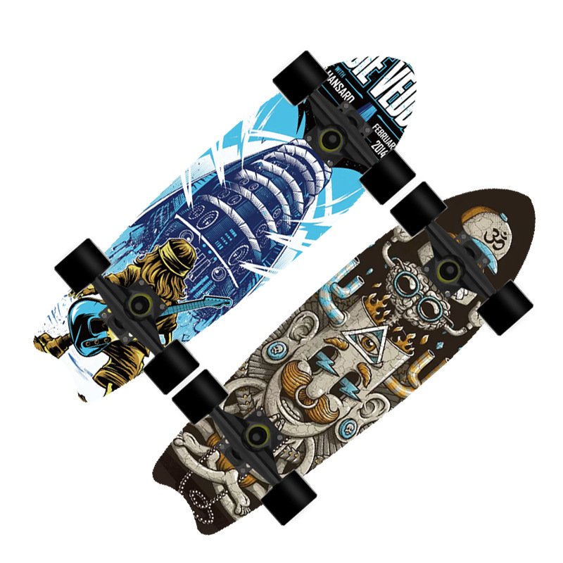 Fishboards swiped out the street, mammoth pedals, boys and girls first learned land surfboards