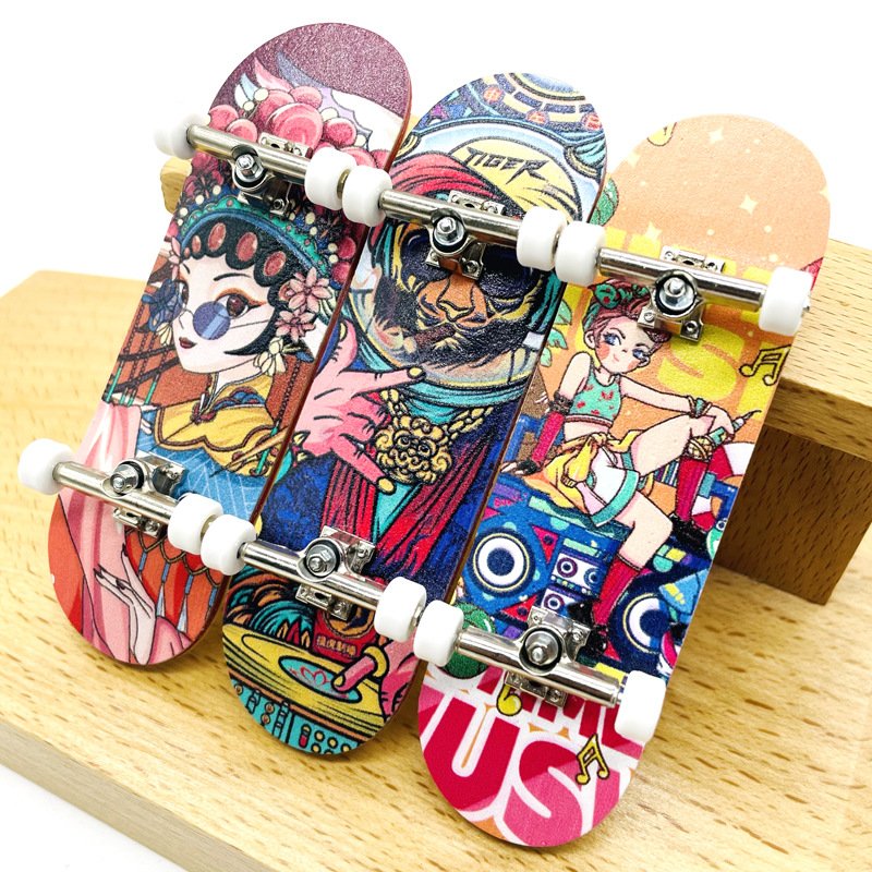 ALF SPECIALIZED MAPLE FINGER SLIPBOARD AXE BEARING MINI-FINGER DOUBLE-BARRELLED CHILDREN'S CREATIVE TOY GIFT CUSTOMIZED