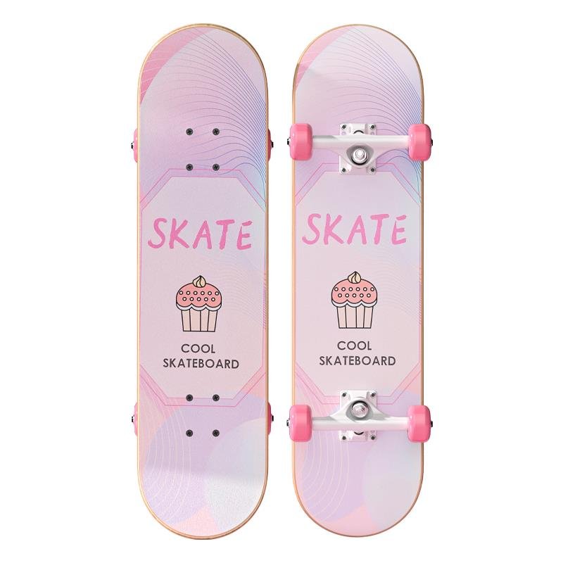 Four-wheel skateboards for male and female beginners and a professional skater for adults aged 6-18