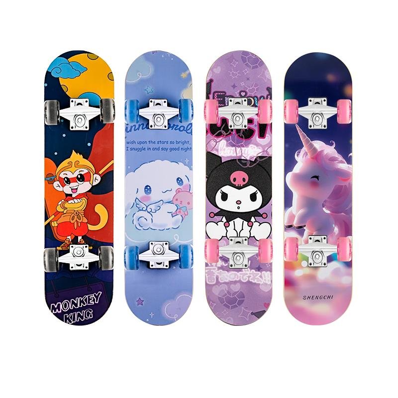 Four-wheel flash-shield-resistant double-truck skating carts for girls aged 3-6-12 years