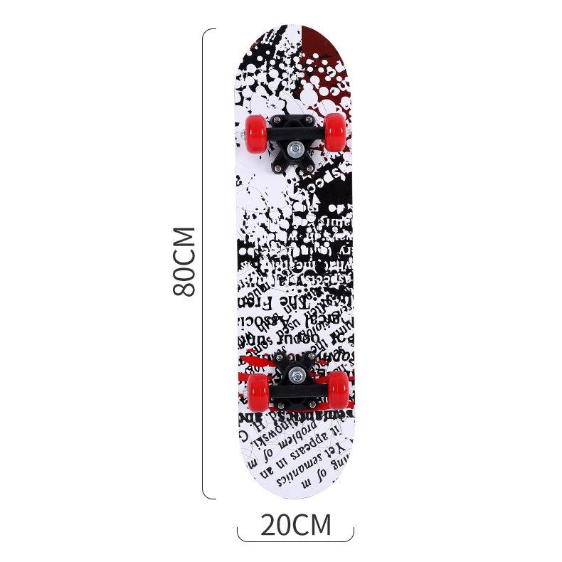 Four-wheel skateboard beginners, male and female, two-tip maple board road, professional skateboarding for adult and adolescent children
