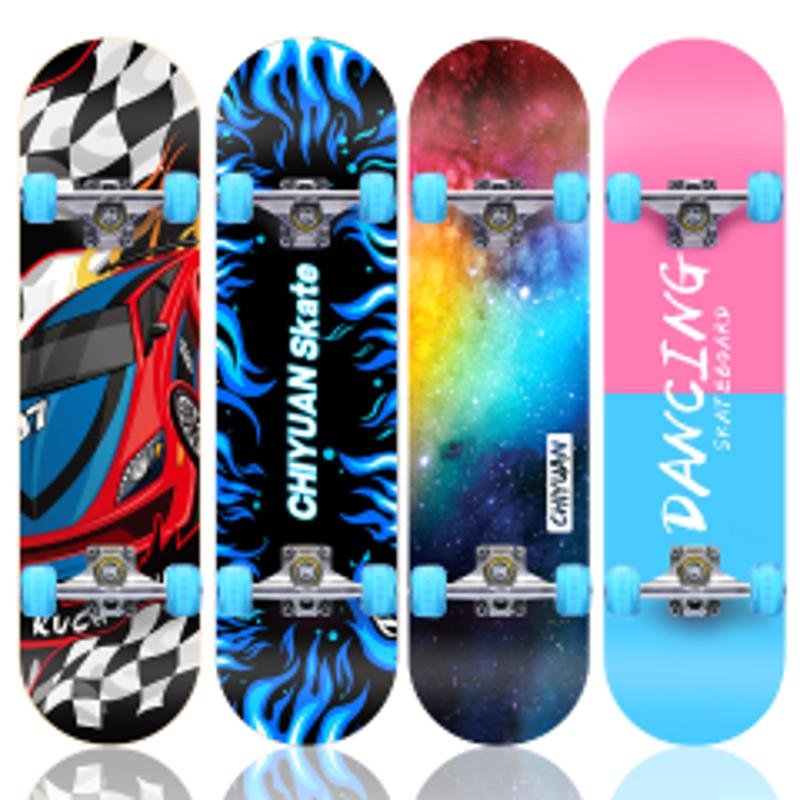 Four-wheel skateboard children's professional board beginners, children aged 6-12, 8 adults, 10 boys and girls, skating