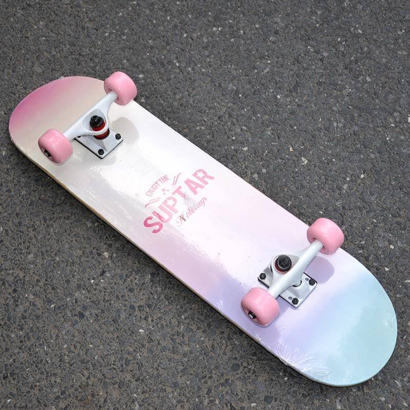 a four-wheeler for an adult girl with a professional skater