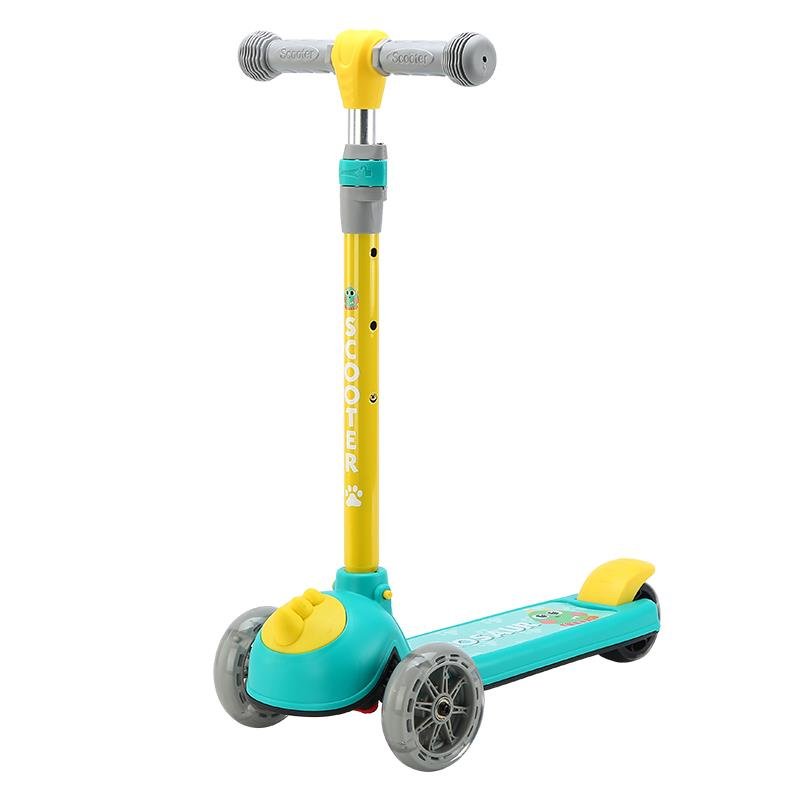 New baby scooter -- little girl boy and baby starter flashing one-sided pedal