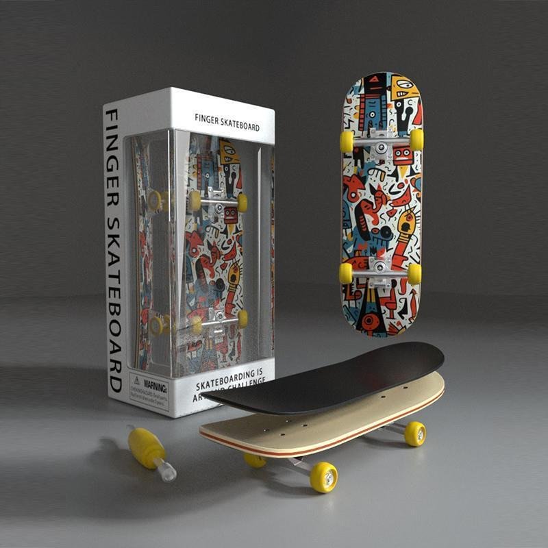 It's a birthday present for a boy with a thumb-tip skater, a skating skater