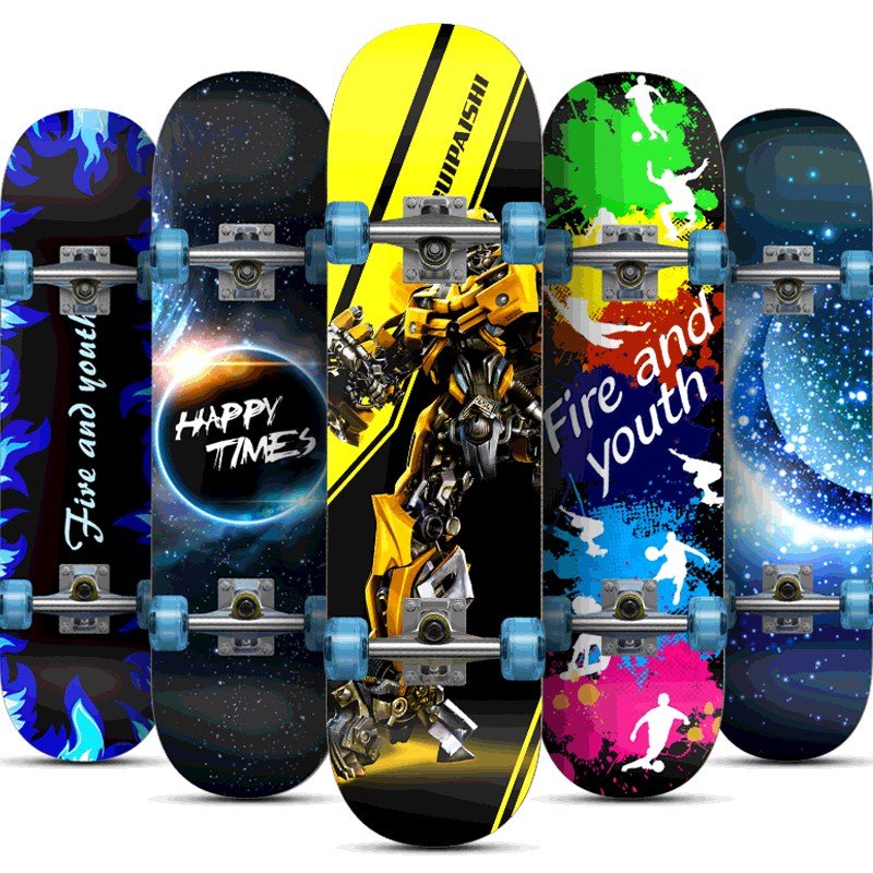 Four-wheel skateboard children's beginners brushing streets, boys and girls, girls and boys