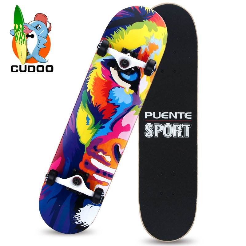 Four-wheel skateboard beginners, male and female, with new hands, a professional skating car factory for young adults and children on the double-barrel road